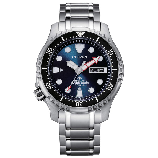 CITIZENCitizen NY0100 - 50M Men's Promaster Diver Automatic Watch, Blue Dial, Titanium BraceletWATCHESEcecile