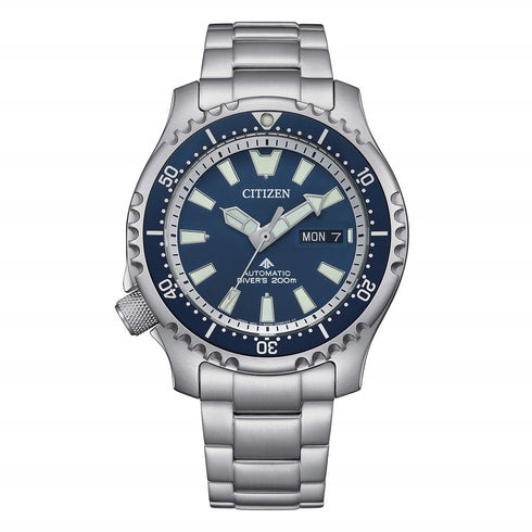CITIZENCitizen NY0161 - 63L Men's Promaster Marine Automatic Diver's Watch, Blue Dial, Stainless Steel BraceletWATCHESEcecile