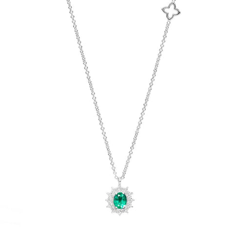 RECARLORecarlo P77CC001_SM 18K White Gold Necklace with Emerald and DiamondsJEWELRYEcecile