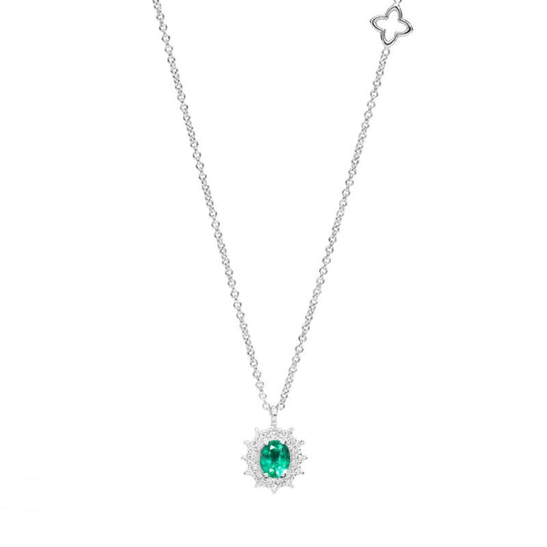 RECARLORecarlo P77CC001_SM 18K White Gold Necklace with Emerald and DiamondsJEWELRYEcecile