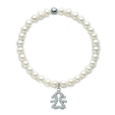 MILUNAMiluna PBR2128 - TPZ Women's Pearl Bracelet with Heart Pendant and White TopazesJEWELRYEcecile