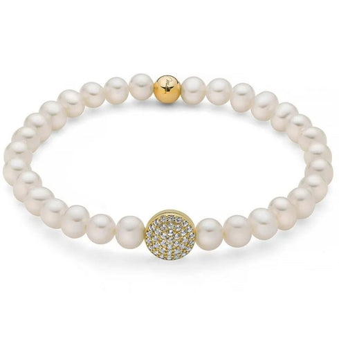 MILUNAMiluna PBR3500G - TPZ Women's Bracelet - 925 Silver with White Pearls and Gold - Plated HeartJEWELRYEcecile