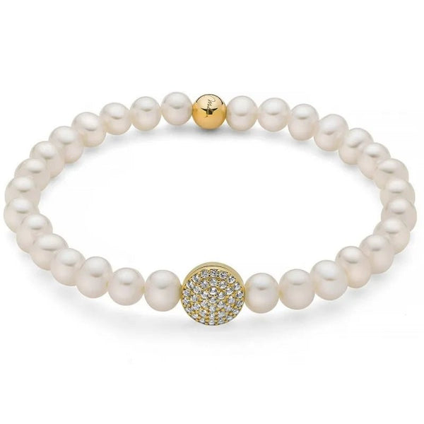 MILUNAMiluna PBR3500G - TPZ Women's Bracelet - 925 Silver with White Pearls and Gold - Plated HeartJEWELRYEcecile