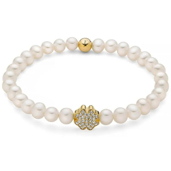 MILUNAMiluna PBR3501G - TPZ Women's Bracelet - 925 Silver with White Pearls and Four - Leaf CloverJEWELRYEcecile