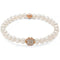 MILUNAMiluna PBR3501R - TPZ Women's Pearl Bracelet – 18cm Elastic Design, 5.5–6mm Freshwater Cultured Pearls, 925 Rose Gold - Plated Silver Four - Leaf Clover with White Topaz AccentsJEWELRYEcecile