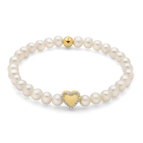 MILUNAMiluna PBR3505G - TPZ Women's Bracelet - 925 Silver with White Pearls and Heart DesignJEWELRYEcecile