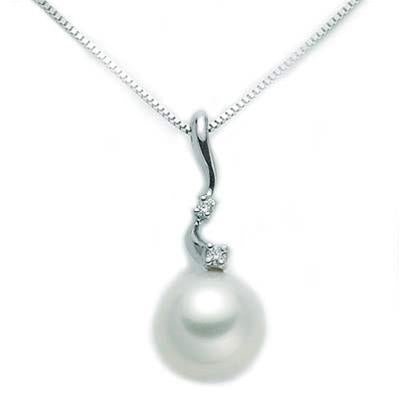 MILUNAMiluna PCL4724X Women's Necklace - 18kt White Gold with Pearl and Diamond PendantJEWELRYEcecile