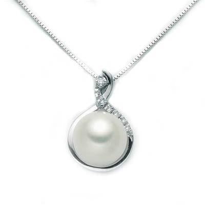 MILUNAMiluna PCL4863X Women's Necklace - 18kt White Gold with Pearl and Diamond PendantJEWELRYEcecile