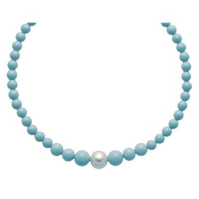 MILUNAMiluna PCL5318 Necklace - 925 Silver with Turquoise and White PearlJEWELRYEcecile