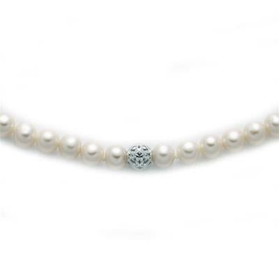 MILUNAMiluna PCL5517 Necklace - 18kt White Gold with Pearl and 0.13ct DiamondsJEWELRYEcecile