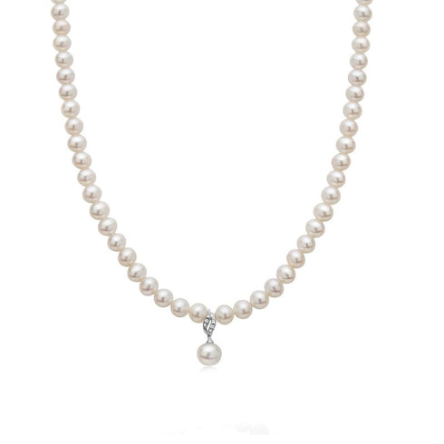 MILUNAMiluna PCL5527V Women's Necklace - 18K White Gold with Freshwater PearlsJEWELRYEcecile