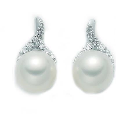 MILUNAMiluna PER1443AM Women's 18K White Gold Earrings with Pearls and DiamondsJEWELRYEcecile