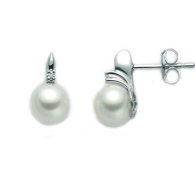 MILUNAMiluna PER1983X Women's Earrings - 9kt White Gold with PearlJEWELRYEcecile
