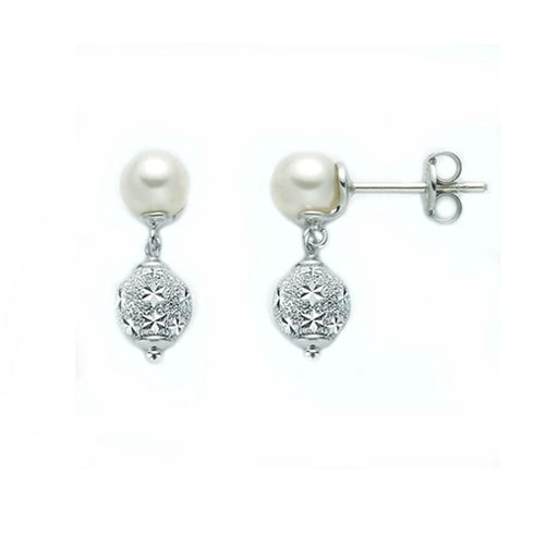 MILUNAMiluna PER2315 Women's Earrings - White Gold, Pearl and Zirconia StonesJEWELRYEcecile