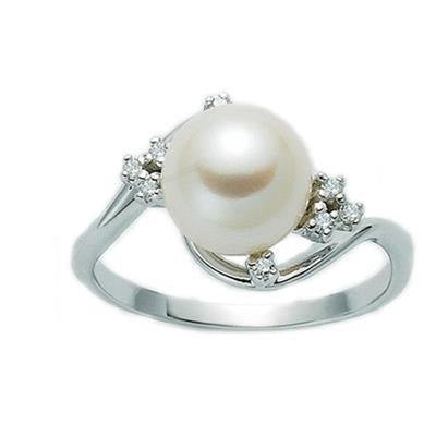 MILUNAMiluna PLI1286X Women's Ring - 18kt White Gold with Pearl and DiamondsJEWELRYEcecile