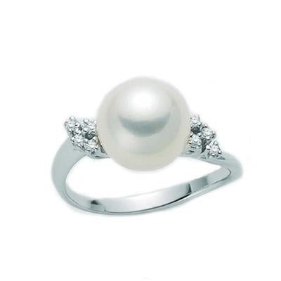 MILUNAMiluna PLI1287X Women's Ring - 9kt White Gold with Pearl and DiamondsJEWELRYEcecile