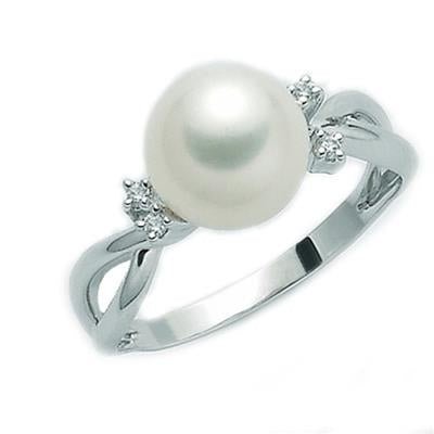MILUNAMiluna PLI1463X Women's Ring - 9kt White Gold with Pearl and DiamondsJEWELRYEcecile