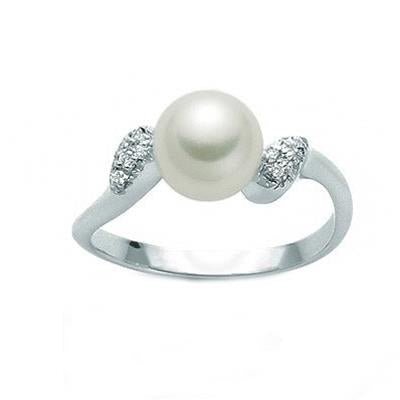 MILUNAMiluna PLI992 Women's 18K White Gold Pearl and Diamond RingJEWELRYEcecile