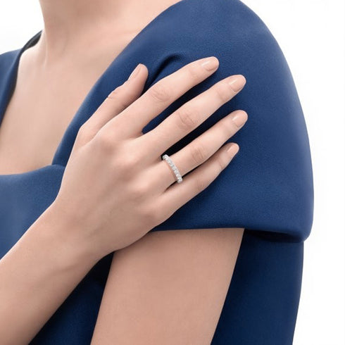 Recarlo R01GD741 Anello di eternità con diamanti da donna - Oro bianco 18 carati, 2,00 carati