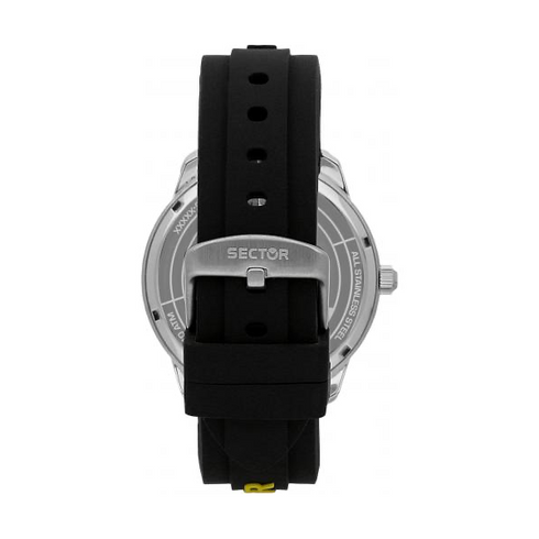 SECTORSector R3251102023 Oversize Watch – 46mm Black Dial, Yellow Accents, Silicone StrapWATCHESEcecile