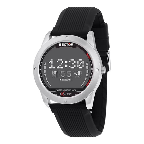 SECTORSector EX - 43 R3251239003 Men's Digital Watch - 39mm Black Dial, Black Silicone StrapWATCHESEcecile