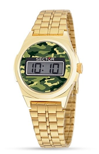 SECTORSector Street Fashion R3253172004 Men's Digital Quartz Watch - 44mm Green Dial, Gold - Tone Metal BraceletWATCHESEcecile