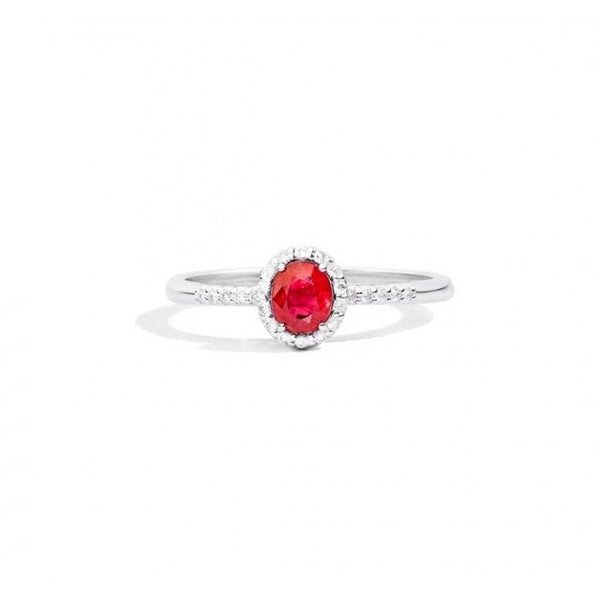 RECARLORecarlo R33CG251_RB Women's Ruby & Diamond Ring - 18K White GoldJEWELRYEcecile