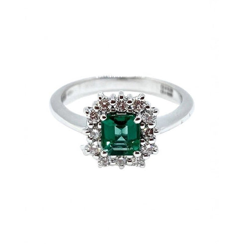 RECARLORecarlo R79CC057/SM045 - 14 Women's Emerald and Diamond Ring - 18K White GoldJEWELRYEcecile
