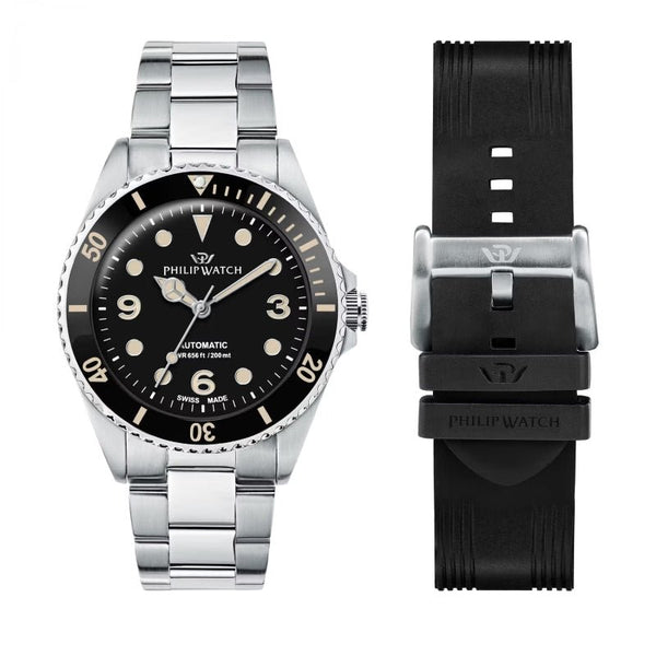 PHILIP WATCHPhilip Watch Caribe Diving R8223216008 Men's Automatic Watch - 42mm Stainless Steel Case, Black DialWATCHESEcecile