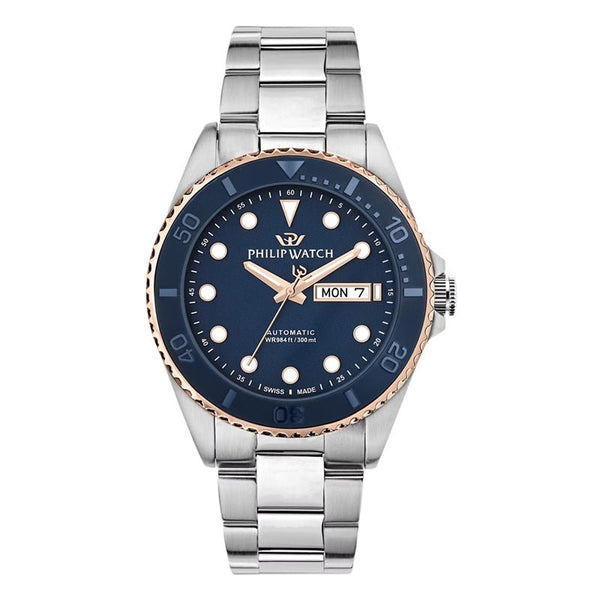 PHILIP WATCHPhilip Watch Caribe Diving R8223597033 Men's Automatic Watch - Blue Dial, Stainless Steel BraceletWATCHESEcecile