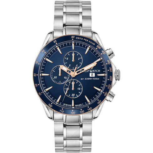 PHILIP WATCHPhilip Watch R8273995006 Blaze Chronograph Men's Watch - 44mm, Blue Dial, Steel BraceletWATCHESEcecile