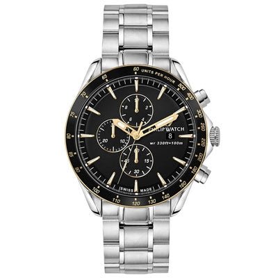 PHILIP WATCHPhilip Watch R8273995007 Blaze Chronograph Men's Watch - 44mm, Black Dial, Steel BraceletWATCHESEcecile