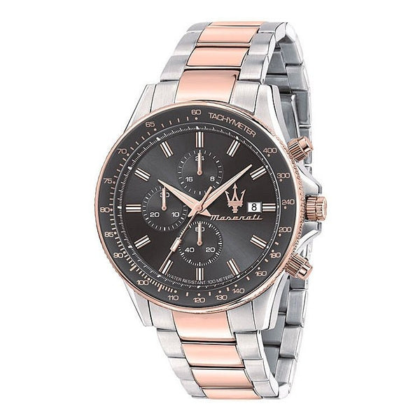 MASERATIMaserati Sfida R8873640014 Chronograph 44 mm Men's Watch – Bi‑Color Rose Gold/Silver, Black Dial, 10 ATMEcecile
