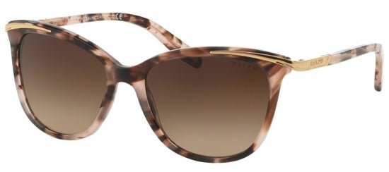 RALPH LAURENRalph by Ralph Lauren RA5203 1463/13 Women's Sunglasses - Shiny Pink Tortoise & Gold Frame with Gradient Brown LensesEYEWEAREcecile