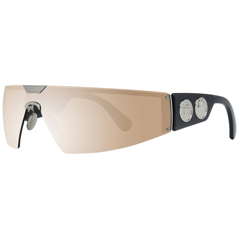 ROBERTO CAVALLIRoberto Cavalli RC1120 12016C Unisex Shield Sunglasses - Black & Silver Frame, Grey Mirrored LensesEYEWEAREcecile