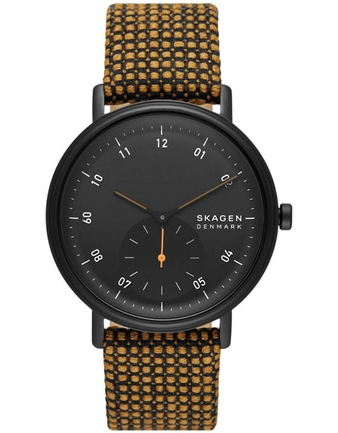 SKAGEN DENMARKSkagen Denmark Kuppel SKW6895 Men's Watch – Black Dial, Brown Fabric StrapWATCHESEcecile