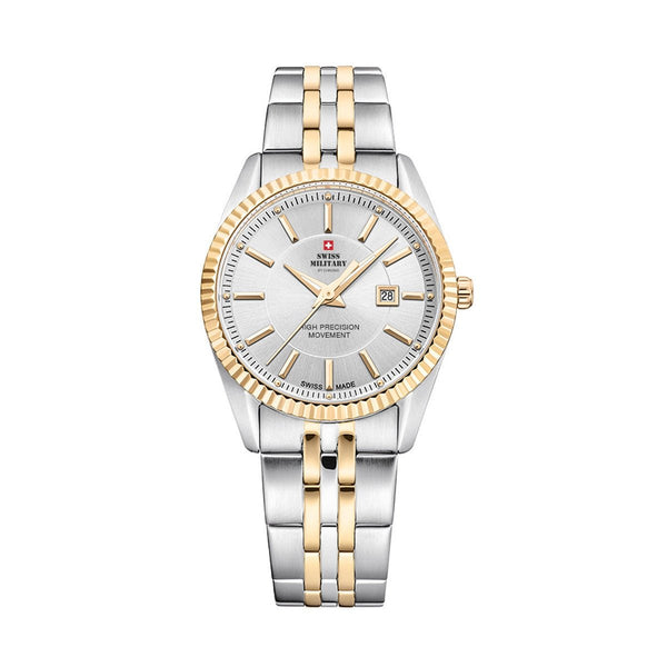SWISS MILITARYSwiss Military SM34066 - 05 Women's Analog Quartz Watch - Two - Tone Stainless Steel with Silver DialWATCHESEcecile