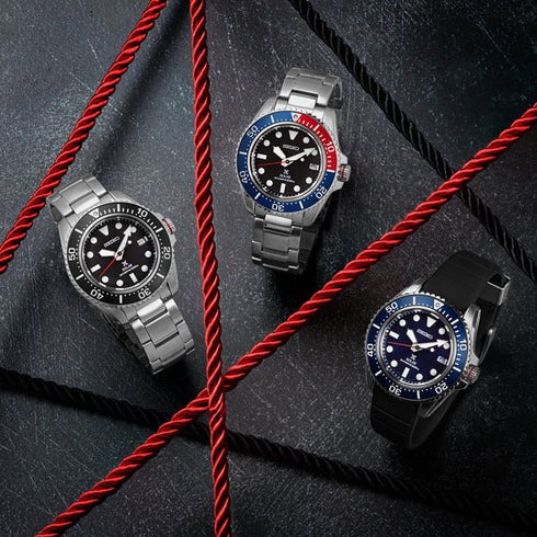 SEIKOSeiko Prospex SNE591P1 "Pepsi" Solar Diver's Watch - 42.8mm Stainless Steel, Black DialWATCHESEcecile