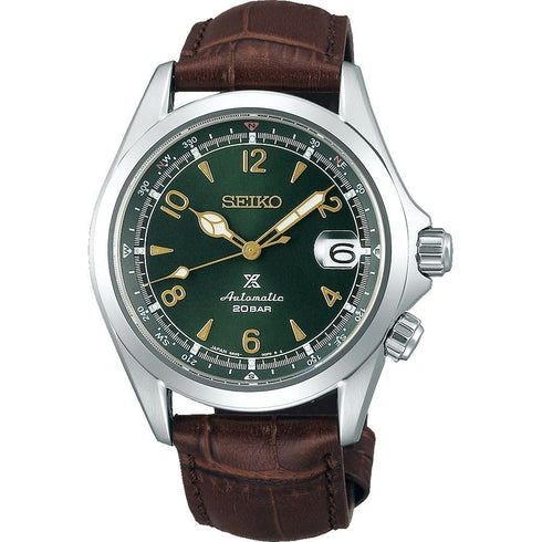 SEIKOSeiko Prospex SPB121J1 Alpinist Automatic Men's Watch - Green Dial, Brown Leather StrapWATCHESEcecile