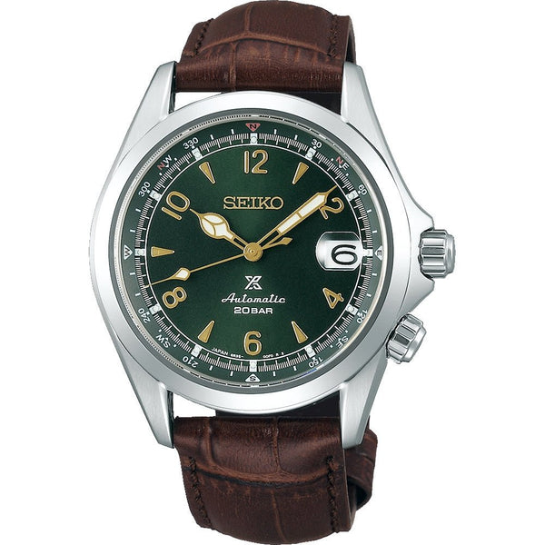 SEIKOSeiko Prospex SPB121J1 Alpinist Automatic Men's Watch - Green Dial, Brown Leather StrapWATCHESEcecile