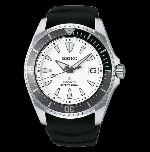 SEIKOSeiko Prospex SPB191J1 Shogun Titanium Automatic Diver's Watch – White Dial, Black Silicone StrapWATCHESEcecile