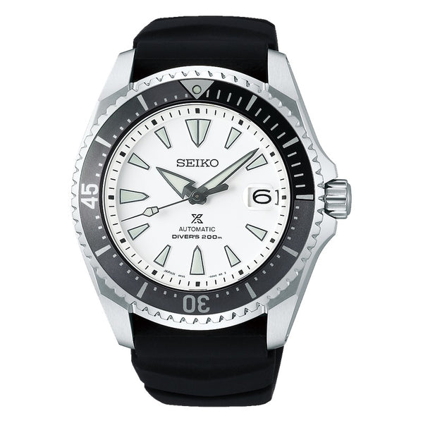 SEIKOSeiko Prospex SPB191J1 Shogun Titanium Automatic Diver's Watch – White Dial, Black Silicone StrapWATCHESEcecile