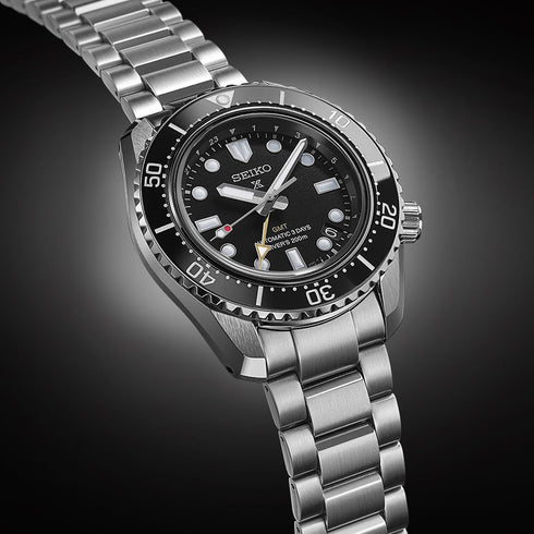 SEIKOSeiko Prospex SPB383J1 Men's Automatic GMT Diver's Watch - 1968 Re - interpretation, Black Dial, Stainless Steel BraceletWATCHESEcecile
