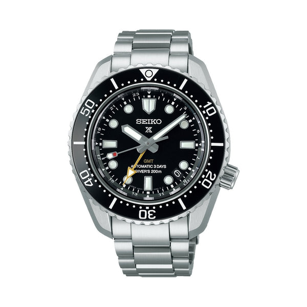 SEIKOSeiko Prospex SPB383J1 Men's Automatic GMT Diver's Watch - 1968 Re - interpretation, Black Dial, Stainless Steel BraceletWATCHESEcecile