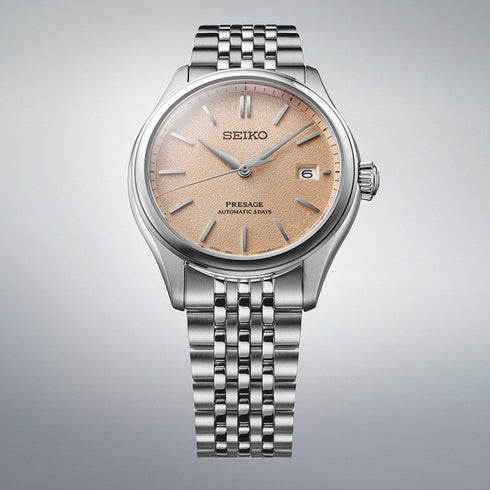 SEIKOSeiko Presage SPB467J1 Men's Automatic Watch - Pale Persimmon Dial, Stainless Steel BraceletWATCHESEcecile