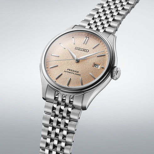 SEIKOSeiko Presage SPB467J1 Men's Automatic Watch - Pale Persimmon Dial, Stainless Steel BraceletWATCHESEcecile