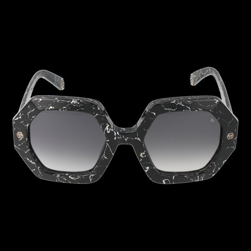 PHILIPP PLEINPhilipp Plein SPP039M 530869 Women's Geometric Sunglasses - Marbled Black Frame, Smoke Gradient LensesEYEWEAREcecile