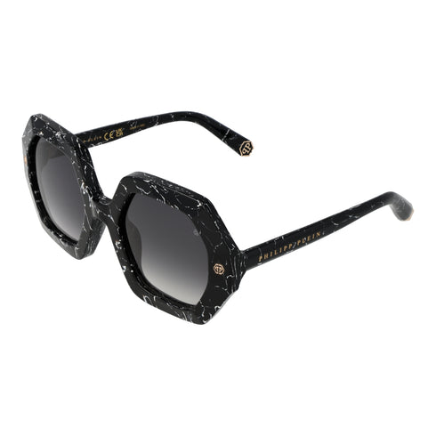 PHILIPP PLEINPhilipp Plein SPP039M 530869 Women's Geometric Sunglasses - Marbled Black Frame, Smoke Gradient LensesEYEWEAREcecile