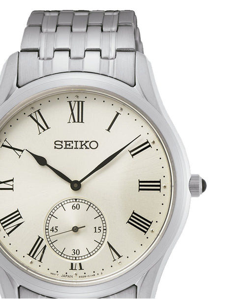 SEIKOSeiko SRK047P1 Men's Conceptual Quartz Watch, Cream Dial, Stainless Steel BraceletWATCHESEcecile