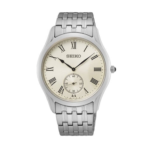 SEIKOSeiko SRK047P1 Men's Conceptual Quartz Watch, Cream Dial, Stainless Steel BraceletWATCHESEcecile